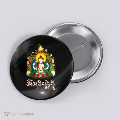 Tibetan Buddha Om Mani Padme Hum Amitabh Button