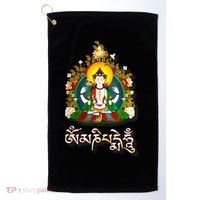 Tibetan Buddha Om Mani Padme Hum Amitabh Golf Towel thumb 0