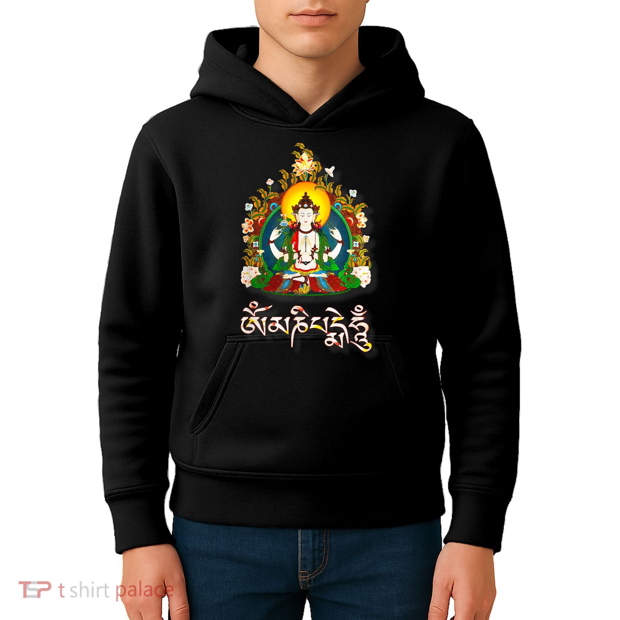 Tibetan Buddha Om Mani Padme Hum Amitabh Kids Hoodie