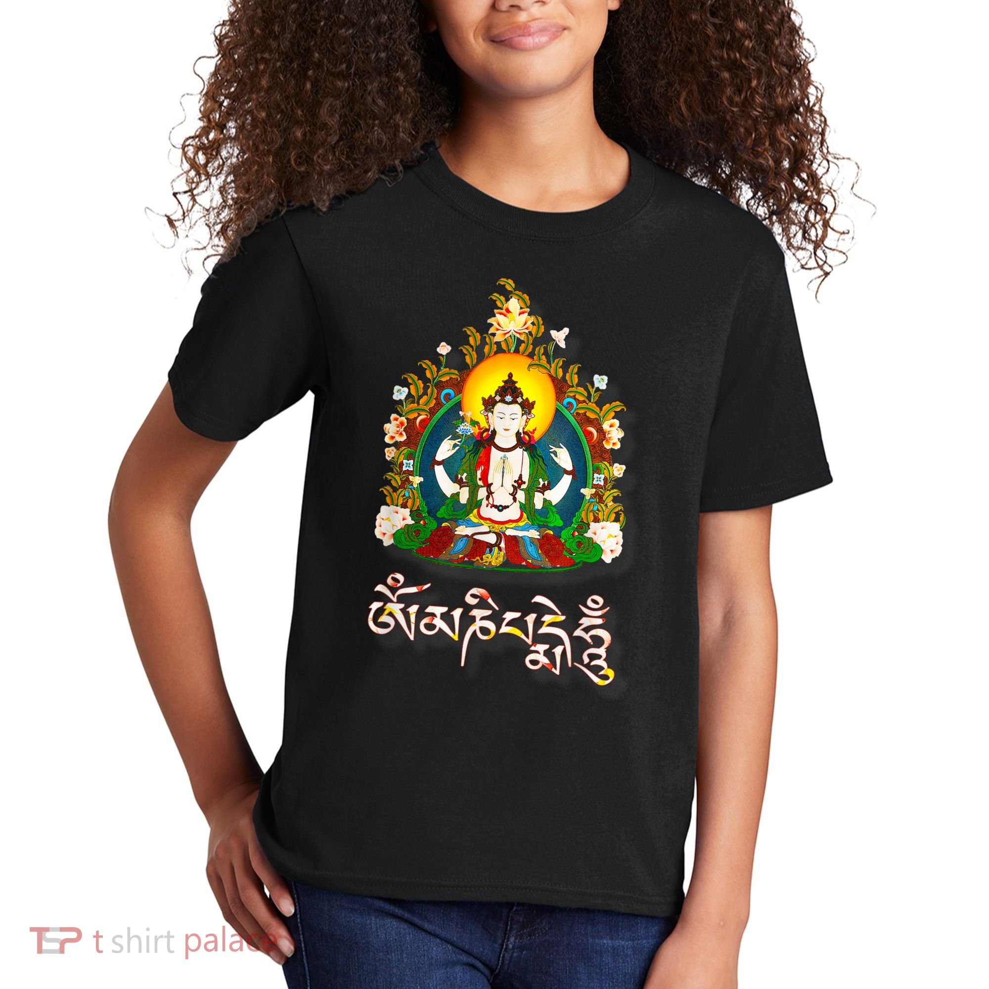 Tibetan Buddha Om Mani Padme Hum Amitabh Kids T-Shirt
