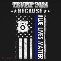 Trump Because Police Lives Matter Thin Blue Line Backpack thumb 2