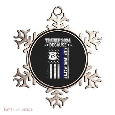 Trump Because Police Lives Matter Thin Blue Line Ornament