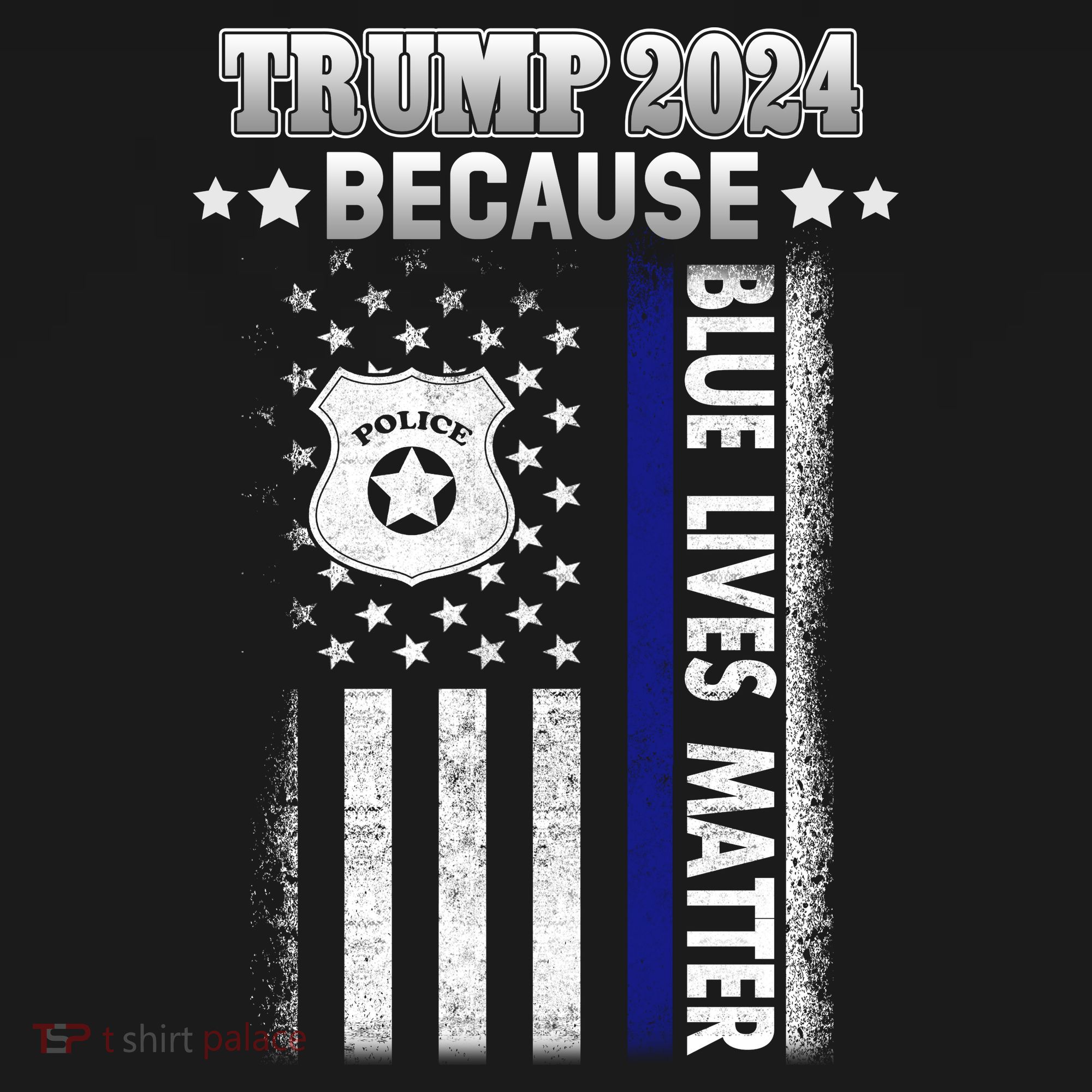 Trump Because Police Lives Matter Thin Blue Line Ornament