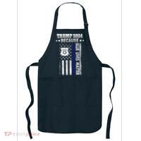 Trump Because Police Lives Matter Thin Blue Line Apron thumb 0