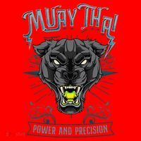 Thai Boxing Power And Precision Muay Thai And Panther Santa Hat thumb 1