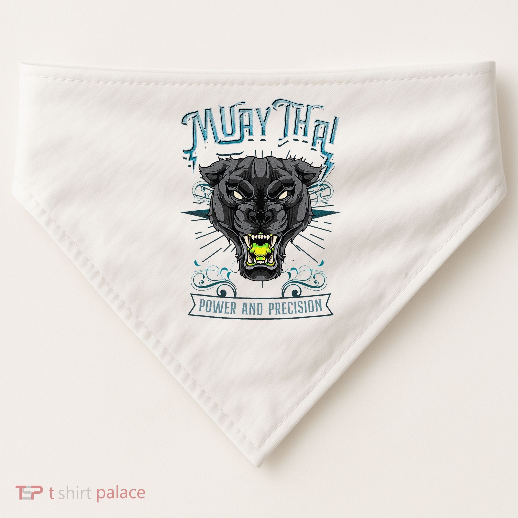 Thai Boxing Power And Precision Muay Thai And Panther USA-Made Doggie Bandana