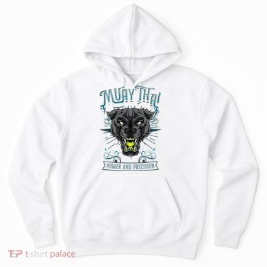 Thai Boxing Power And Precision Muay Thai And Panther Hoodie