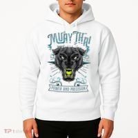 Thai Boxing Power And Precision Muay Thai And Panther Hoodie thumb 2