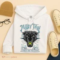 Thai Boxing Power And Precision Muay Thai And Panther Hoodie thumb 4