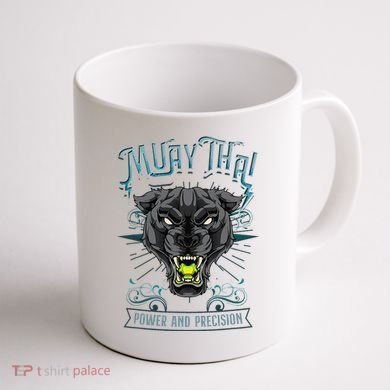 Thai Boxing Power And Precision Muay Thai And Panther Coffee Mug back