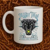 Thai Boxing Power And Precision Muay Thai And Panther Coffee Mug thumb 2
