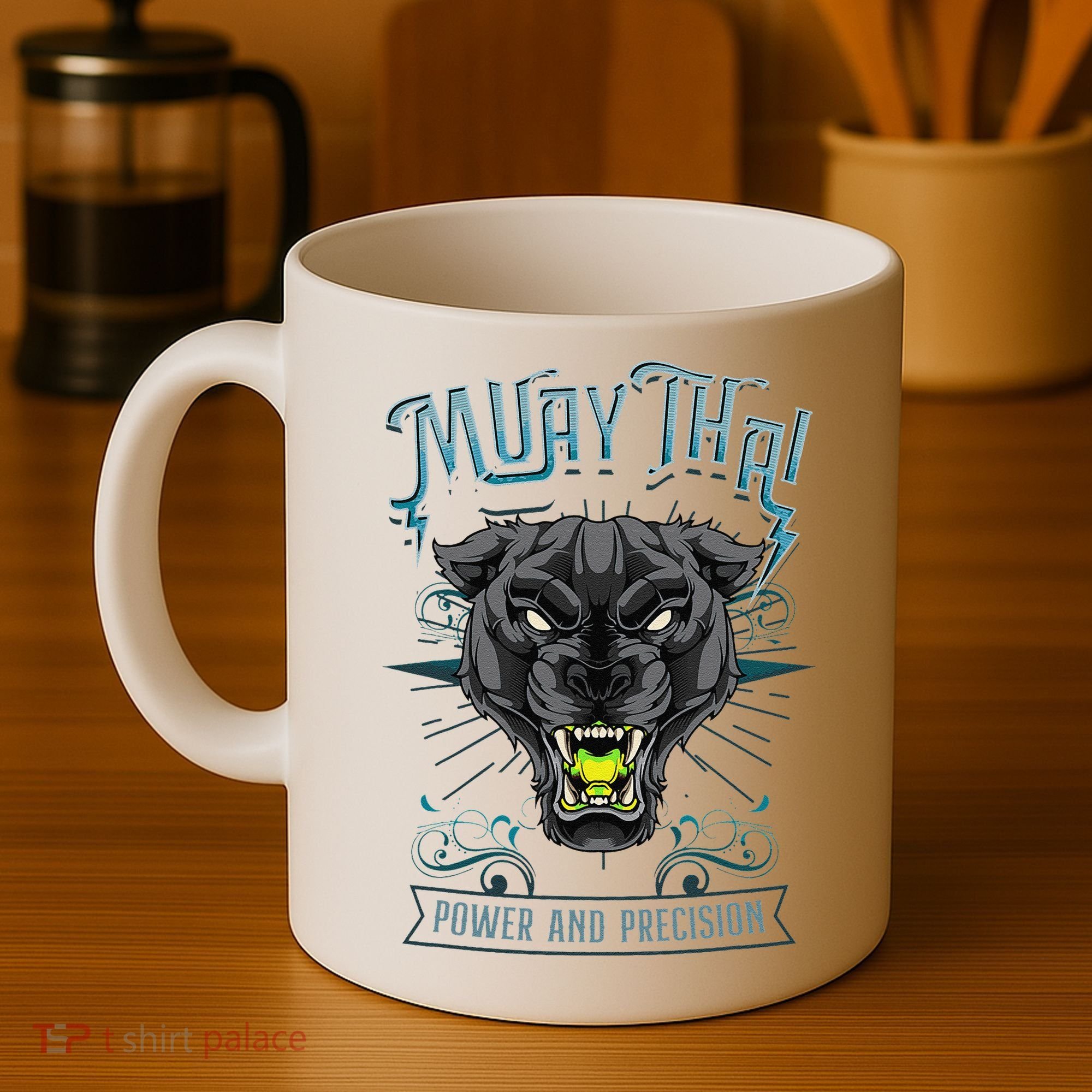 Thai Boxing Power And Precision Muay Thai And Panther Coffee Mug