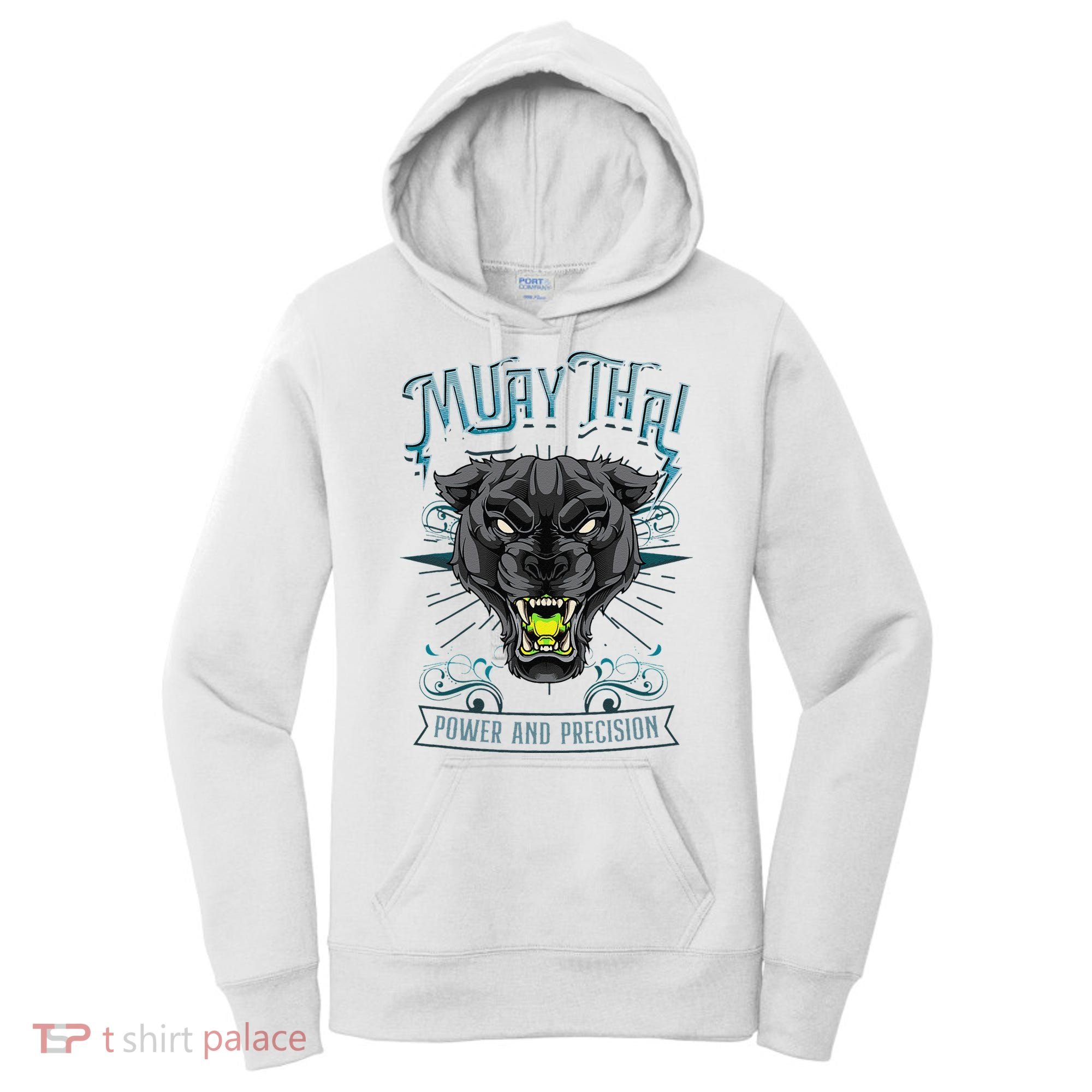 Thai Boxing Power And Precision Muay Thai And Panther Women's Hoodie
