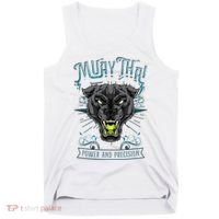 Thai Boxing Power And Precision Muay Thai And Panther Tank Top thumb 0
