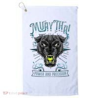 Thai Boxing Power And Precision Muay Thai And Panther Golf Towel thumb 0