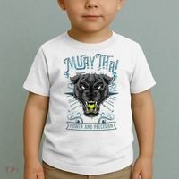 Thai Boxing Power And Precision Muay Thai And Panther Toddler T-Shirt thumb 2