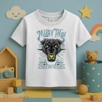 Thai Boxing Power And Precision Muay Thai And Panther Toddler T-Shirt thumb 3
