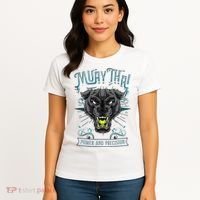 Thai Boxing Power And Precision Muay Thai And Panther Women's T-Shirt thumb 4