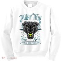 Thai Boxing Power And Precision Muay Thai And Panther Kids Sweatshirt thumb 0