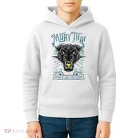Thai Boxing Power And Precision Muay Thai And Panther Kids Hoodie thumb 4