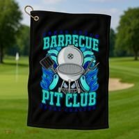 Texas Bbq Pit Club Griller Pitmaster Barbecue Lover Gift Golf Towel thumb 1