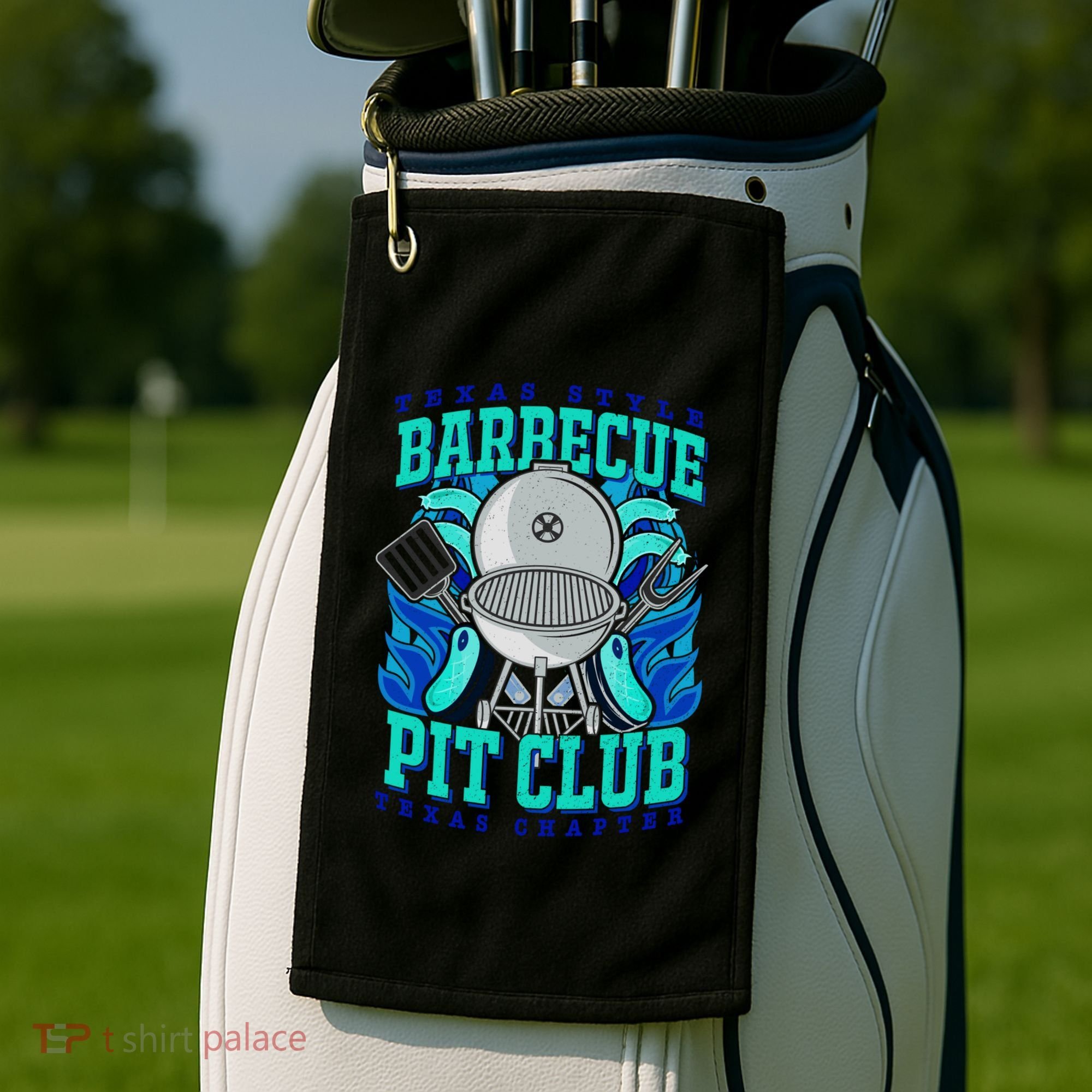 Texas Bbq Pit Club Griller Pitmaster Barbecue Lover Gift Golf Towel