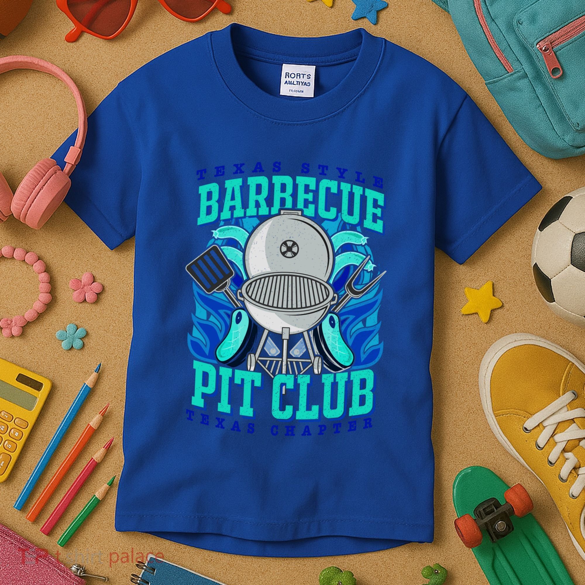 Texas Bbq Pit Club Griller Pitmaster Barbecue Lover Gift Kids T-Shirt