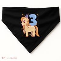 Third Birthday Pony Gift USA-Made Doggie Bandana thumb 0