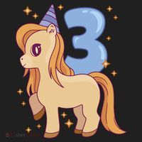 Third Birthday Pony Gift Golf Towel thumb 3