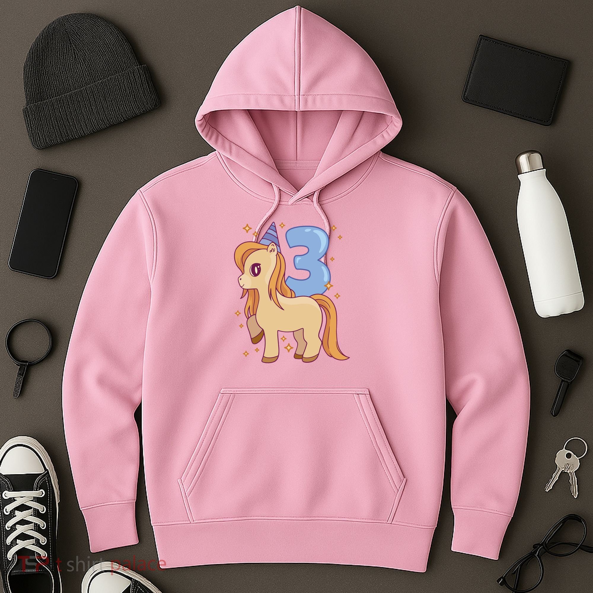 Third Birthday Pony Gift Hoodie