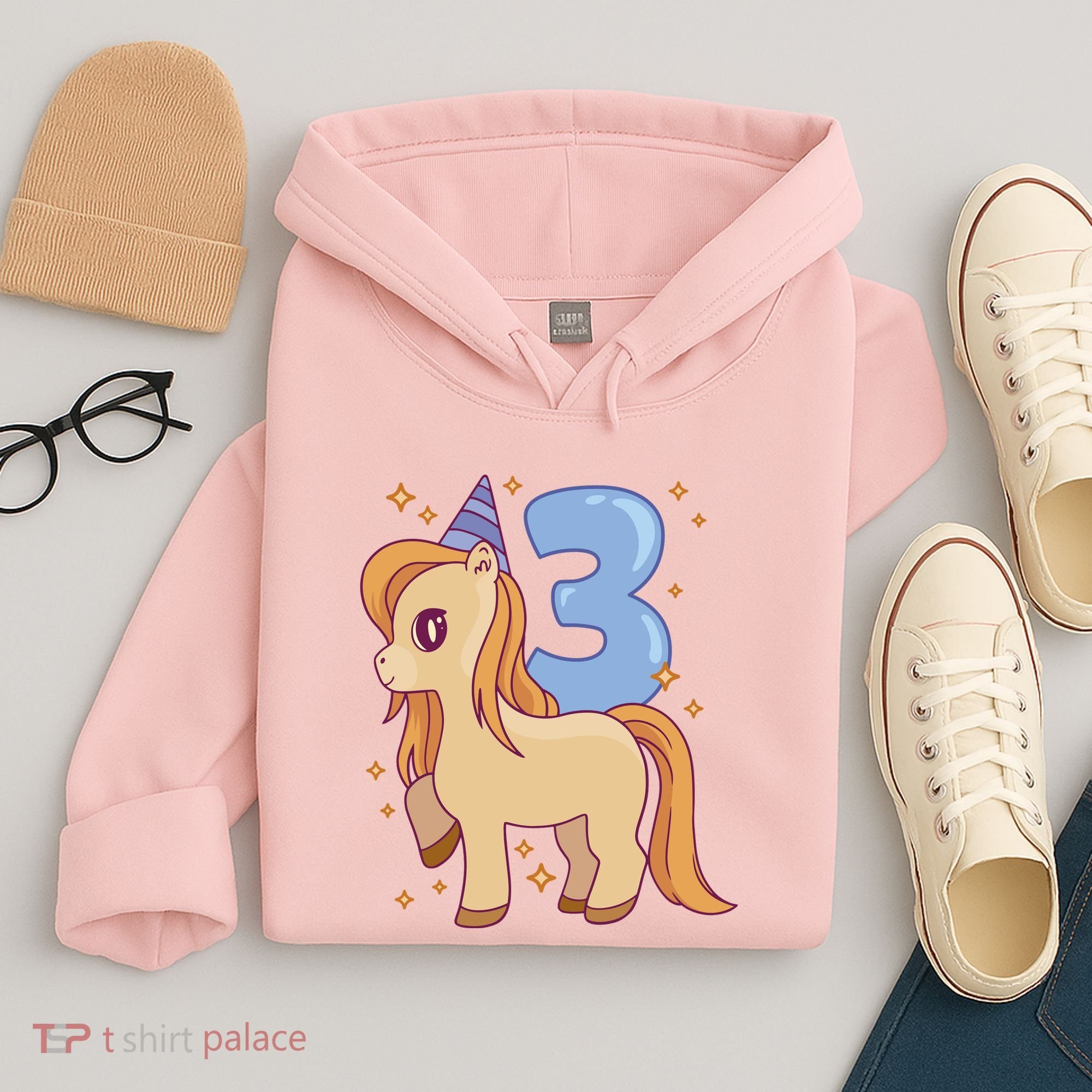 Third Birthday Pony Gift Hoodie