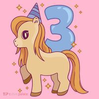 Third Birthday Pony Gift Button thumb 1
