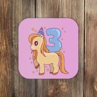Third Birthday Pony Gift Coaster thumb 0