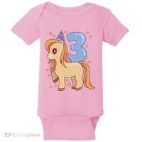 Third Birthday Pony Gift Baby Bodysuit thumb 0