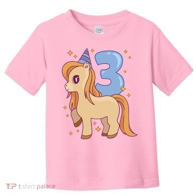 Third Birthday Pony Gift Toddler T-Shirt