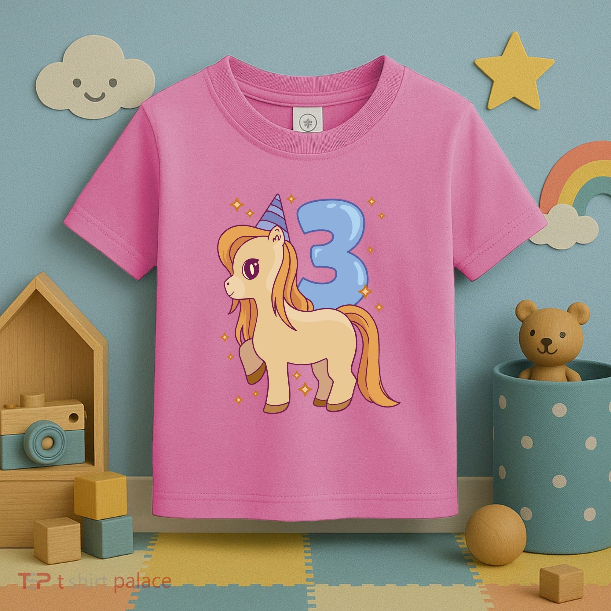 Third Birthday Pony Gift Toddler T-Shirt