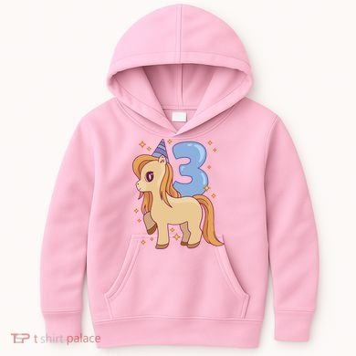Third Birthday Pony Gift Kids Hoodie