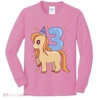 Third Birthday Pony Gift Kids Long Sleeve Shirt thumb 0