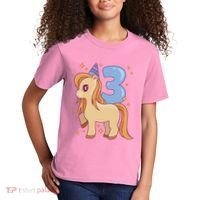 Third Birthday Pony Gift Kids T-Shirt thumb 2