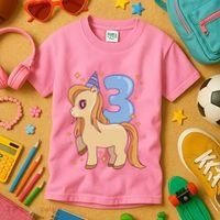 Third Birthday Pony Gift Kids T-Shirt thumb 3