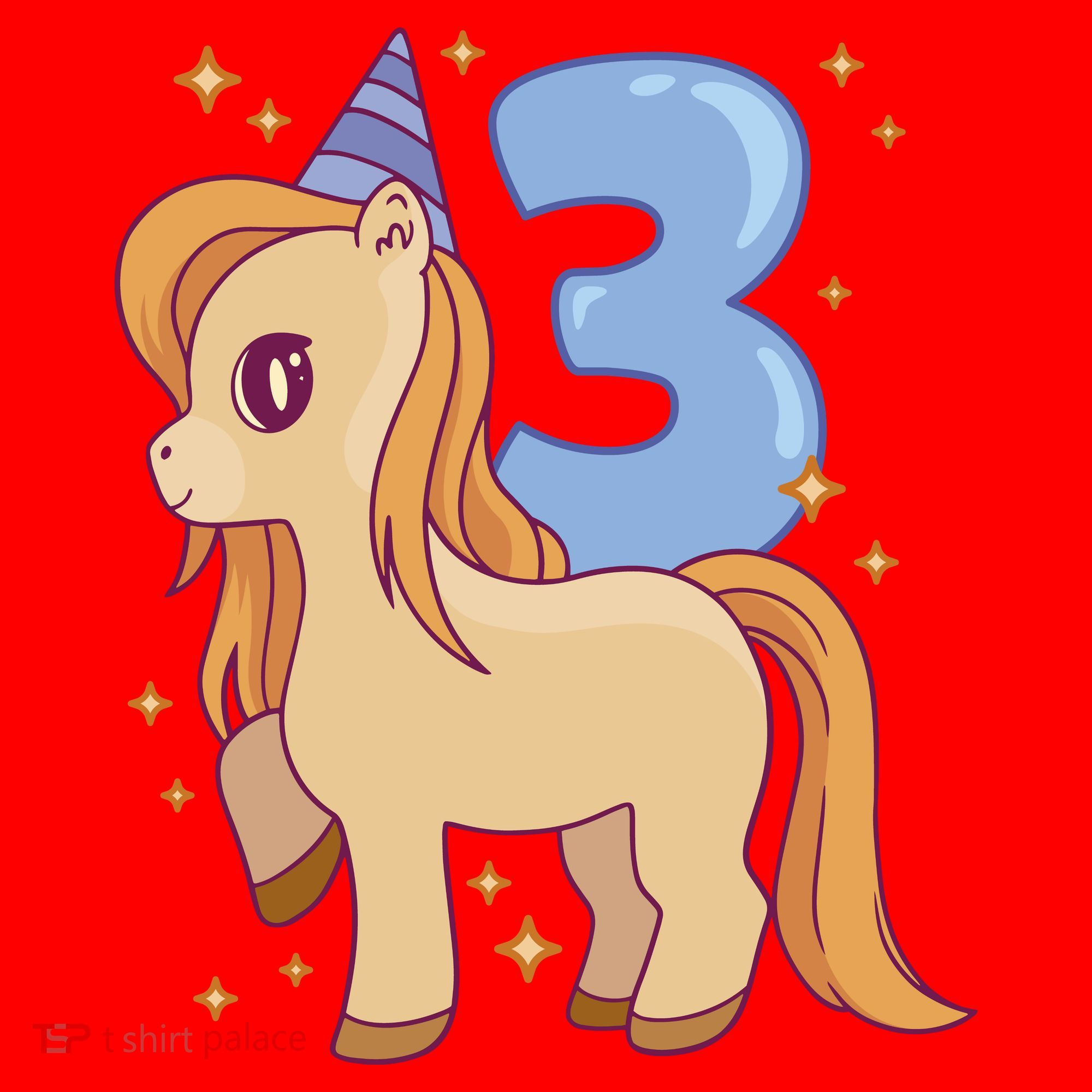 Third Birthday Pony Gift Santa Hat