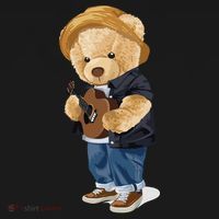 Teddy Bear Plays Guitar | Funny Gifts For Guitar Players Backpack thumb 2