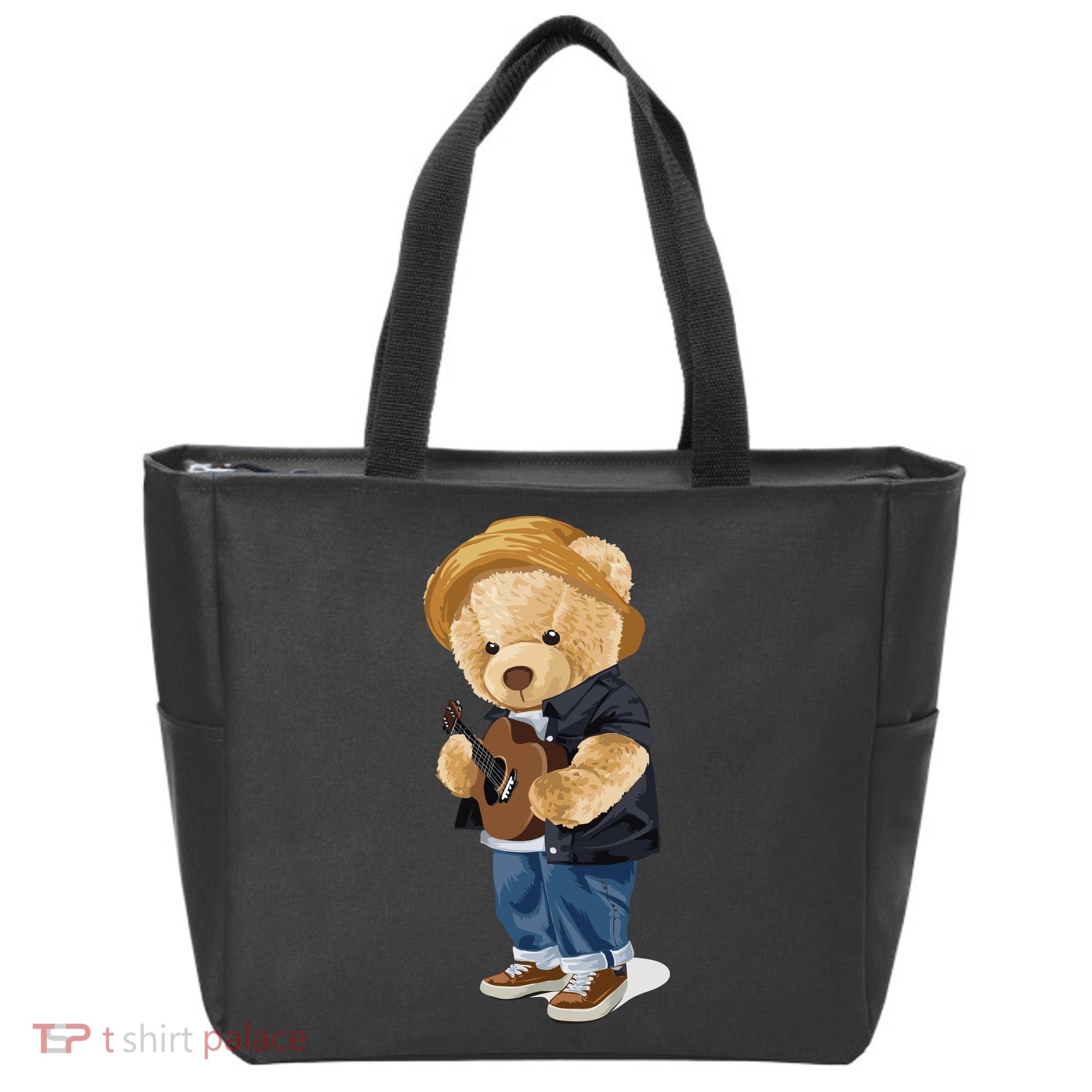 Teddy Bear Plays Guitar | Funny Gifts For Guitar Players Tote Bag