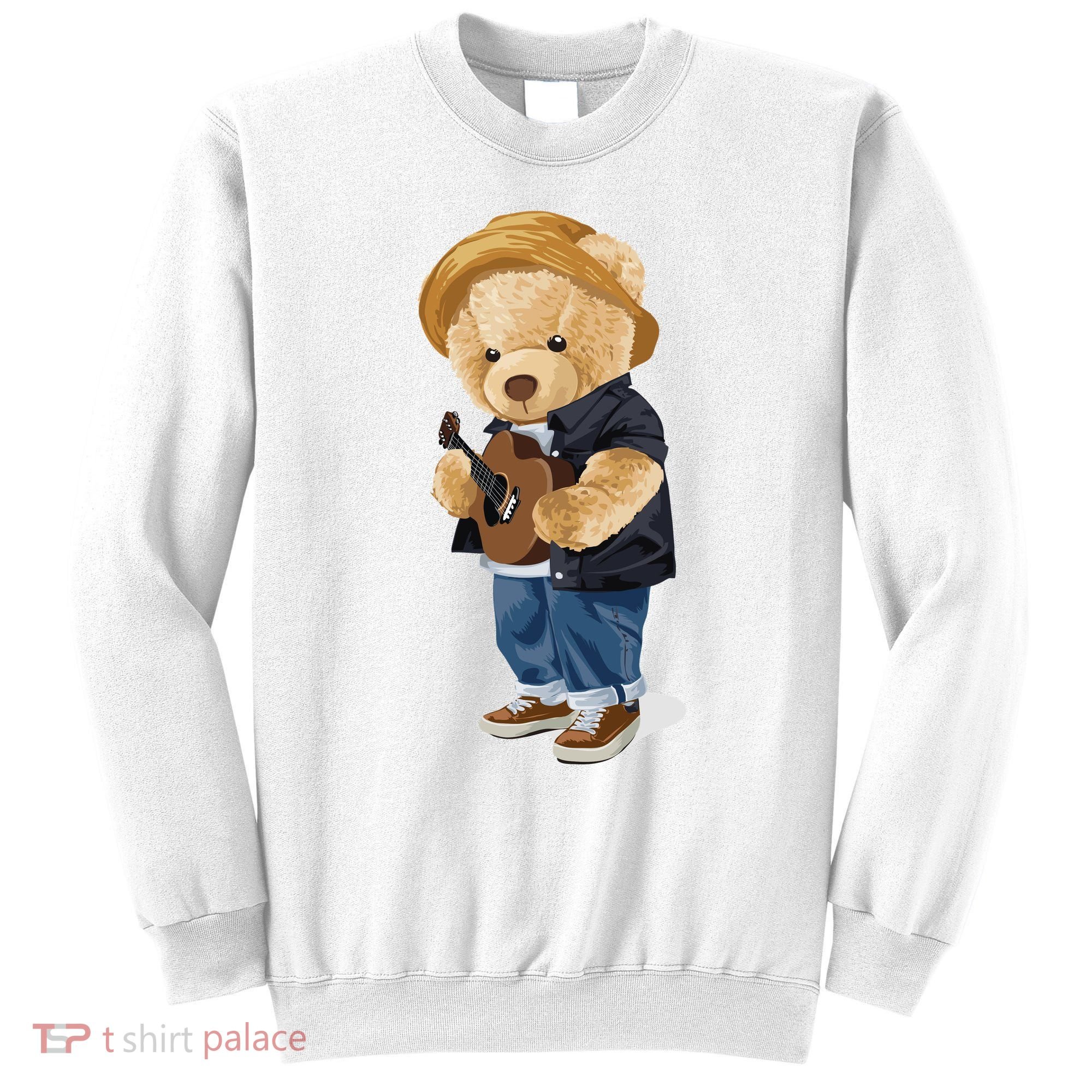 Teddy Bear Plays Guitar | Funny Gifts For Guitar Players Sweatshirt