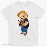 Teddy Bear Plays Guitar | Funny Gifts For Guitar Players T-Shirt thumb 0