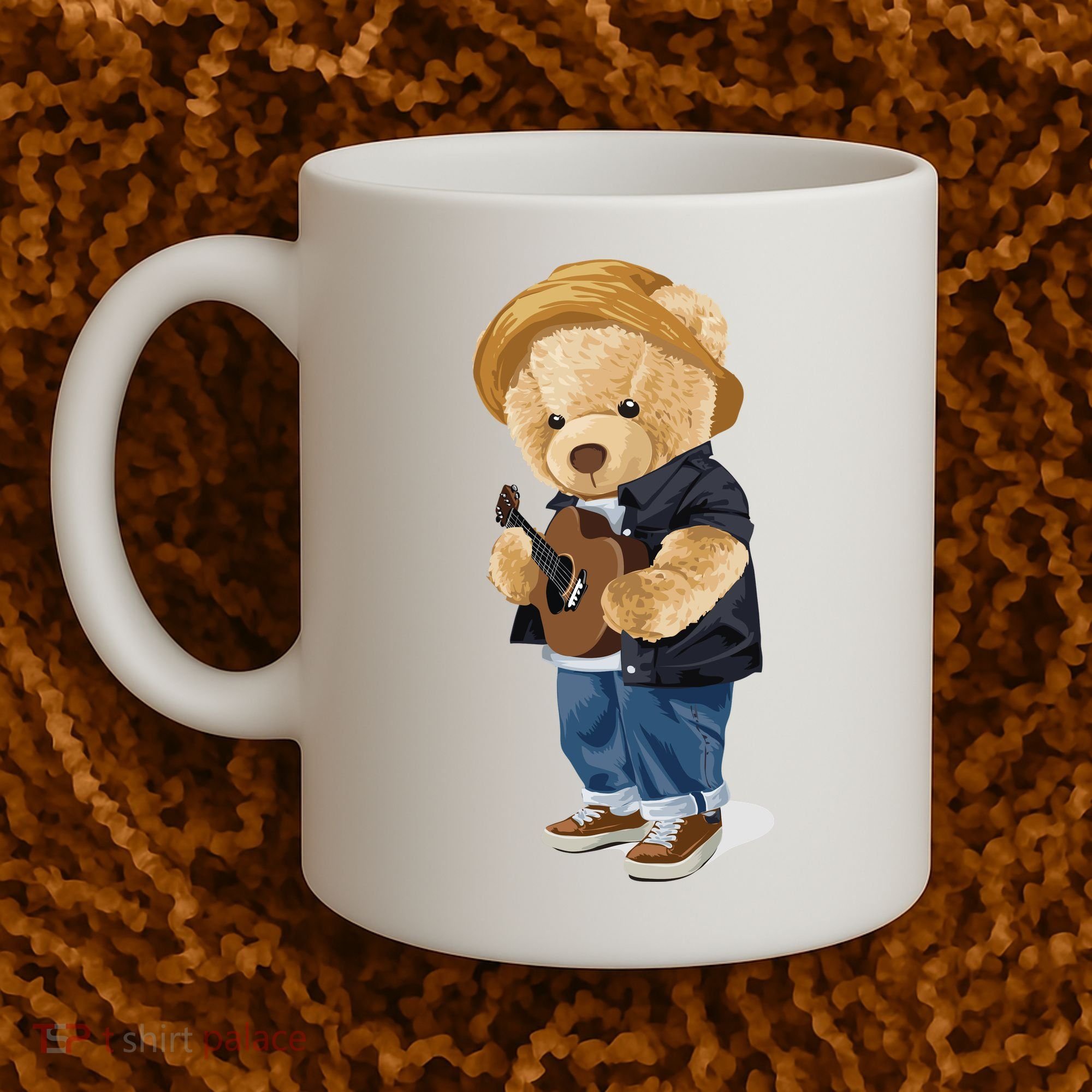 Teddy Bear Plays Guitar | Funny Gifts For Guitar Players Coffee Mug