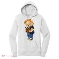 Teddy Bear Plays Guitar | Funny Gifts For Guitar Players Women's Hoodie thumb 0