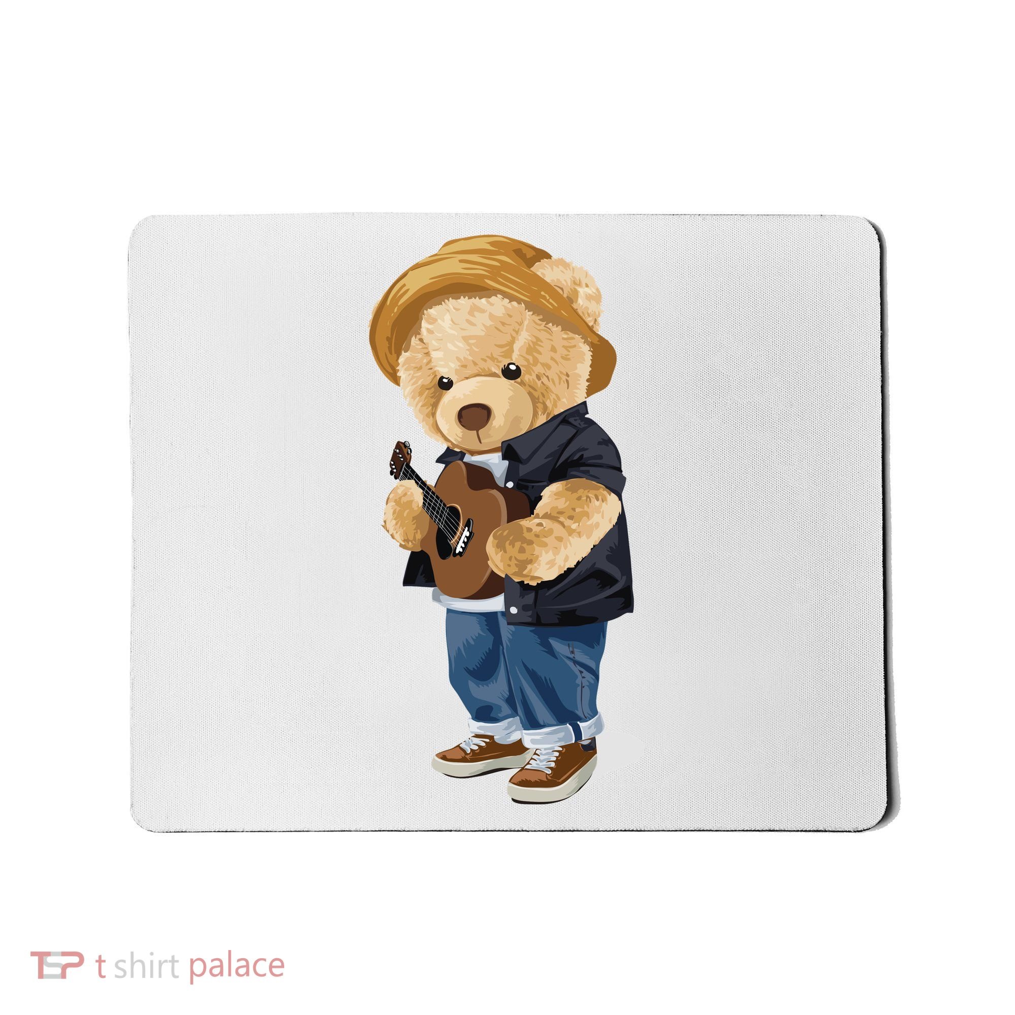 Teddy Bear Plays Guitar | Funny Gifts For Guitar Players Mousepad