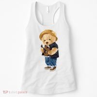 Teddy Bear Plays Guitar | Funny Gifts For Guitar Players Women's Tank Top thumb 0
