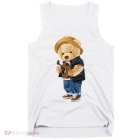 Teddy Bear Plays Guitar | Funny Gifts For Guitar Players Tank Top thumb 0